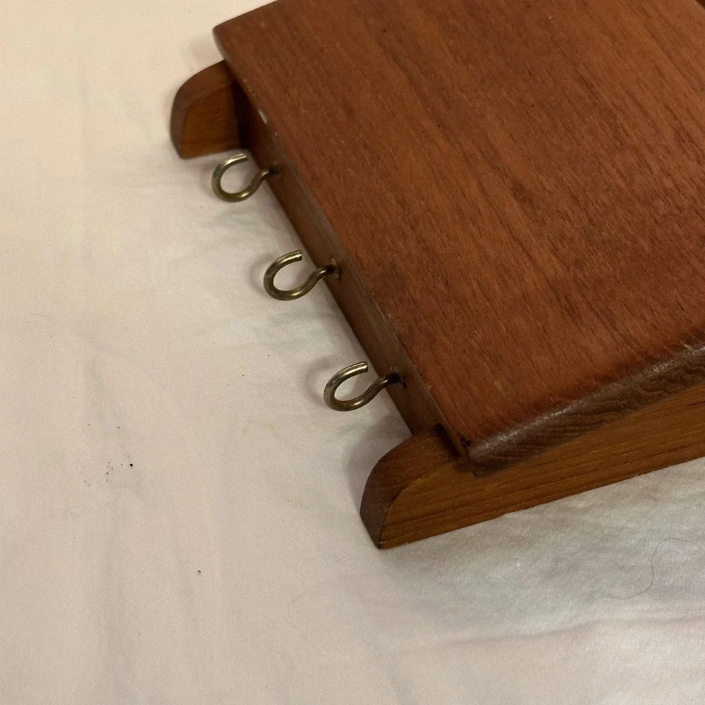 Goodwood Wall Mail Organizer Brown Excellent Teak Wood 3 Tier Key Rack Vintage